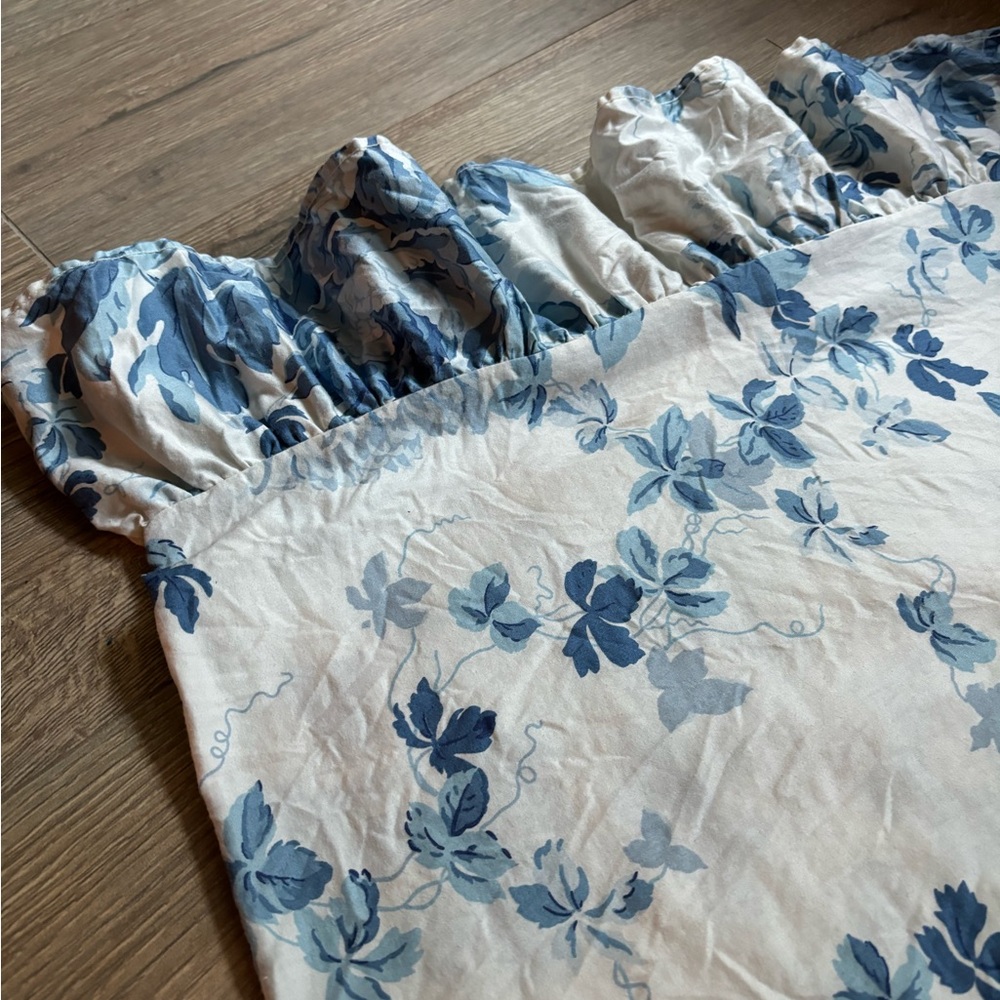 Ralph Lauren Home Blue Floral Ruffle Pillow Sham